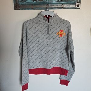 Iowa State Cyclones Champion Gray and Red Zip-Up Sweatshirt